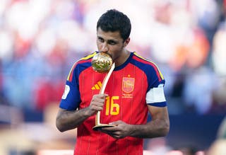 Rodri won the Golden Ball as the 2026 World Cup’s best player (Bradley Collyer/PA)